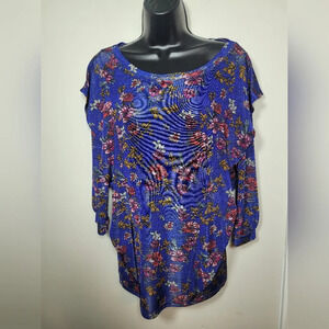 Free People Women’s Floral Print Dock Street Top sz M